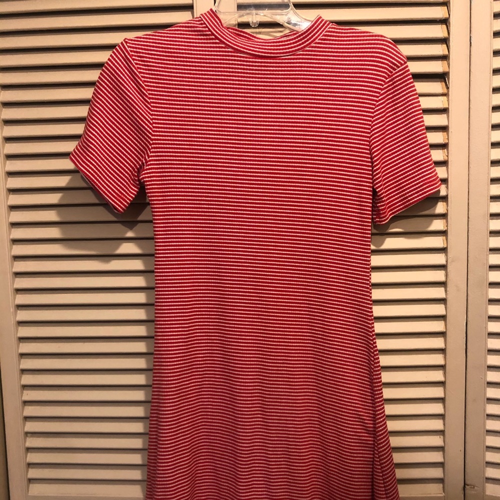 Hot kiss red striped t shirt dress